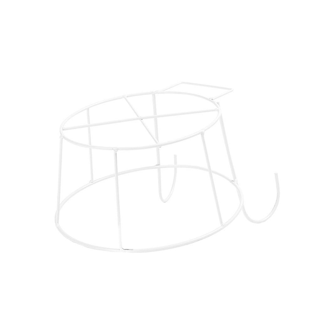 White Metal Flowerpot Holder for Balcony Garden with Durable Design and Easy Installation Round Hanger