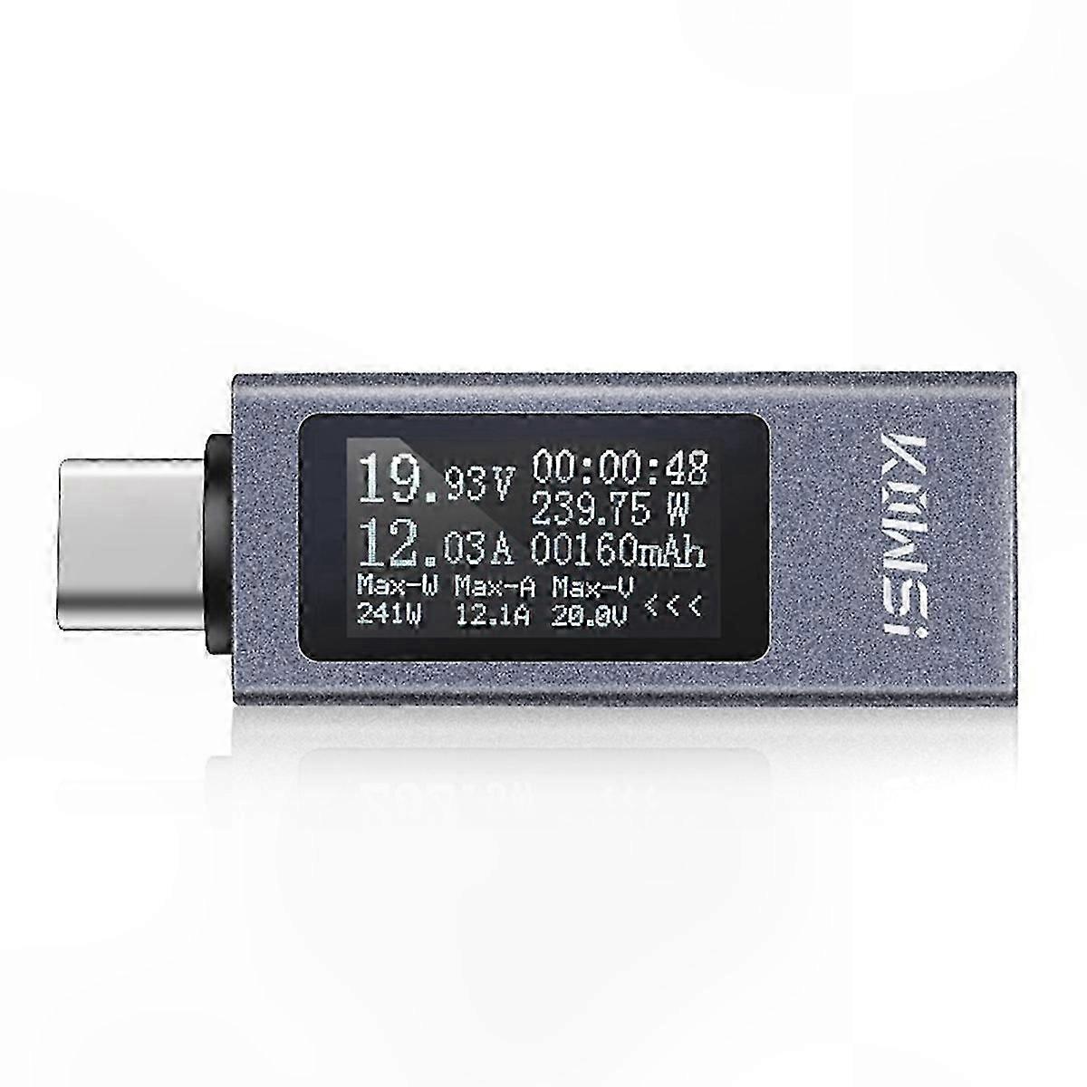 Multi-Function USB-C Digital Ammeter with Display Tester