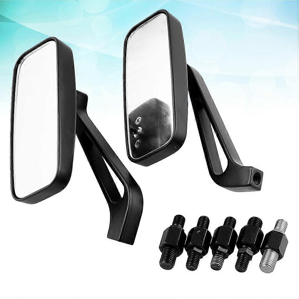 1 Pair Black Motorcycle Handlebar Rearview Mirror Retro Reflector Modification Accessories