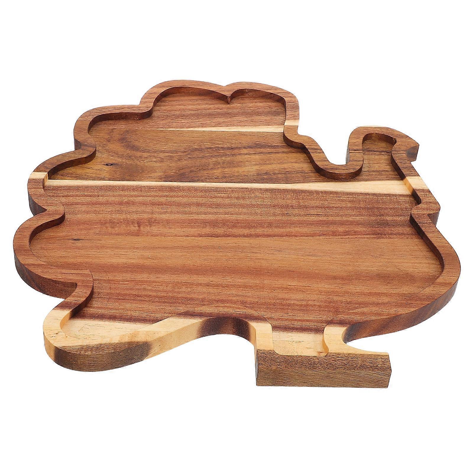 Turkey Shaped Wooden Serving Tray for Thanksgiving, Charcuterie, Fruit & Appetizers – Solid Wood Table Decor for Family Gatherings and Holiday