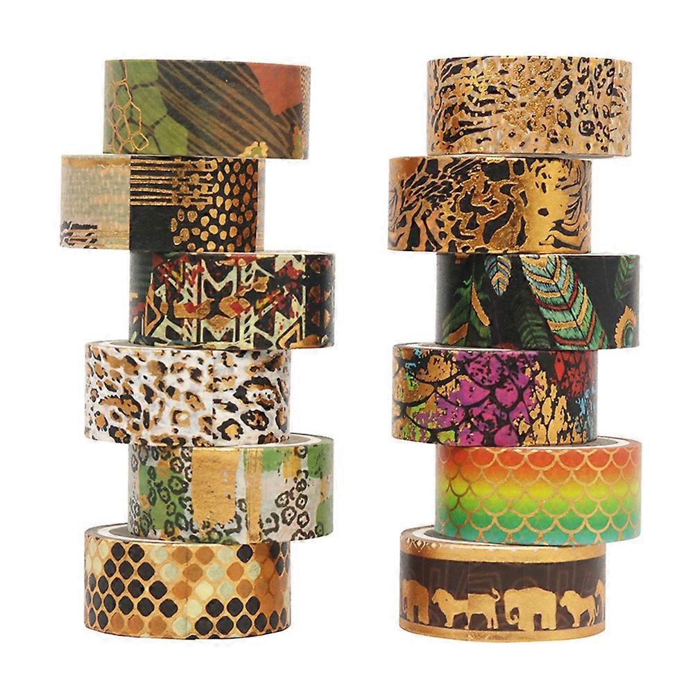 Animal Pattern Washi Tape Set Decorative Adhesive Rolls for Scrapbooking, Crafting, Wrapping & DIY Projects Easy to Use, Non Damaging Residue