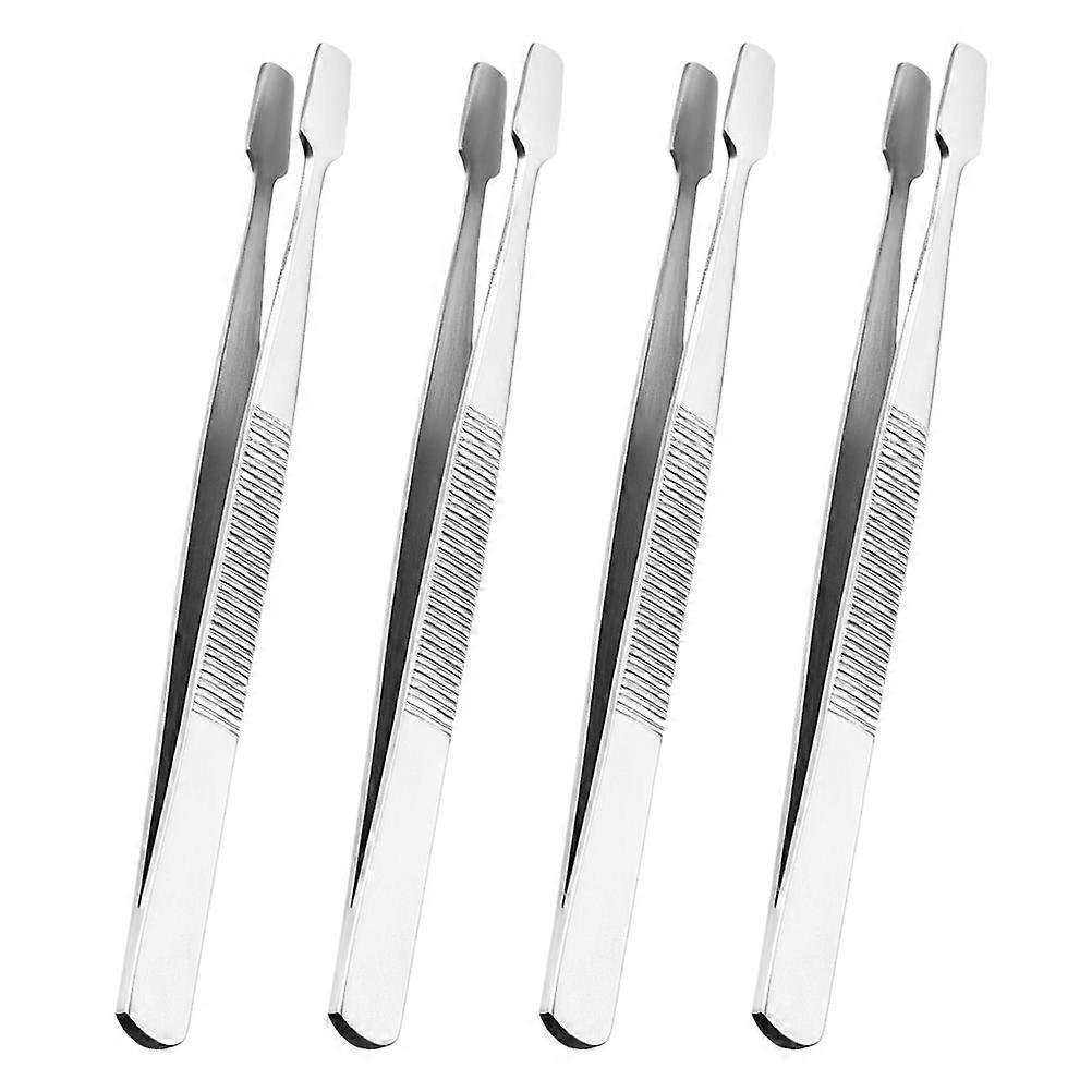 Stainless Steel Tweezers Set of 4 for Collecting, Precision Crafting & Lab Work – Lightweight, Durable, Multipurpose Tweezers for Enthusiasts