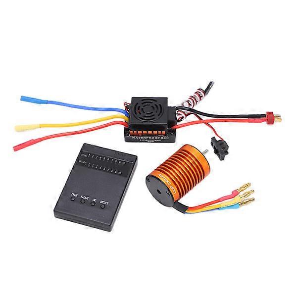 F540 4370KV Brushless Motor Set with Waterproof 60A ESC and Programming Card for 1/10 RC Car