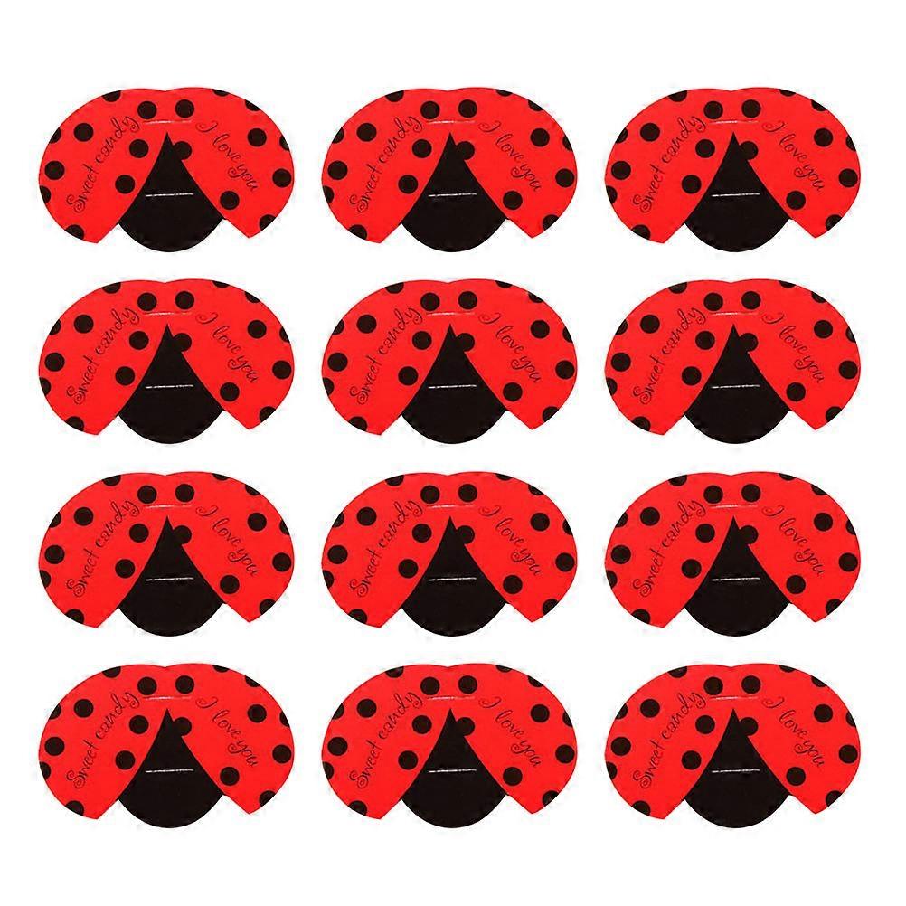 DIY Lollipop Wrapping Cards Ideal For Children's Party Celebrations 100Pcs Ladybug Design Candy Decoration
