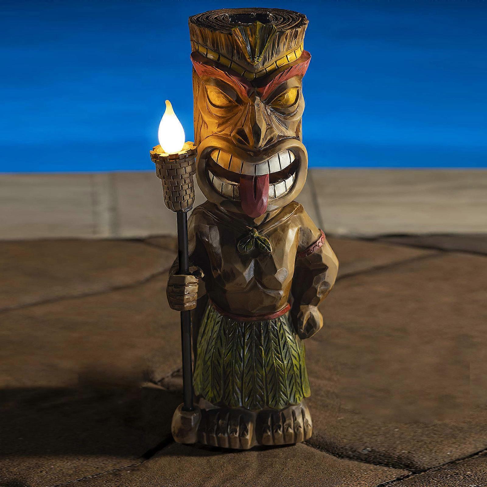 Garden Gnome Statues Resin Maya Totem Outdoor Decoration Lights Garden Funny Interior Decoration Ornaments for Garden for Lawn Patio LED