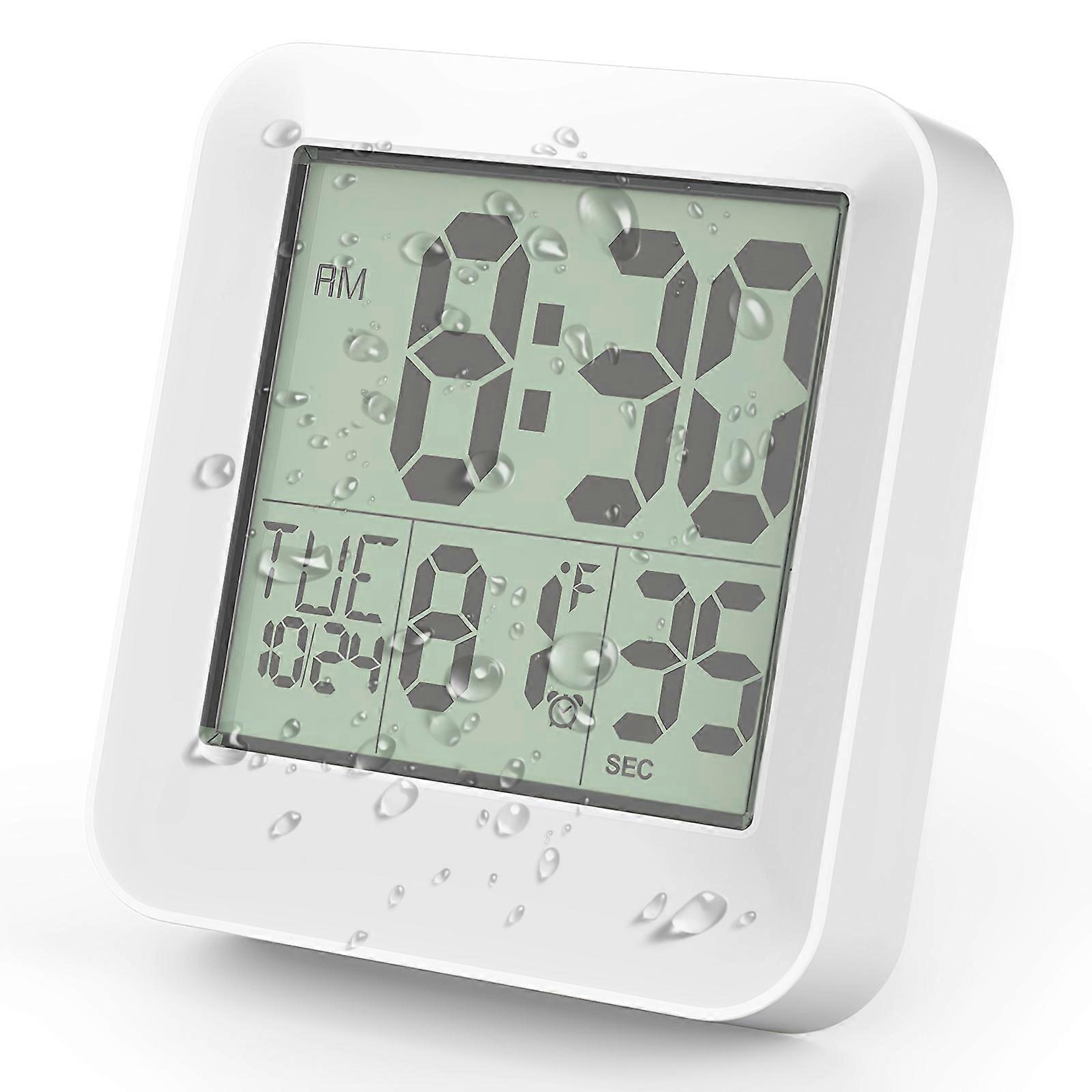 Waterproof LCD Digital Shower Clock (White)