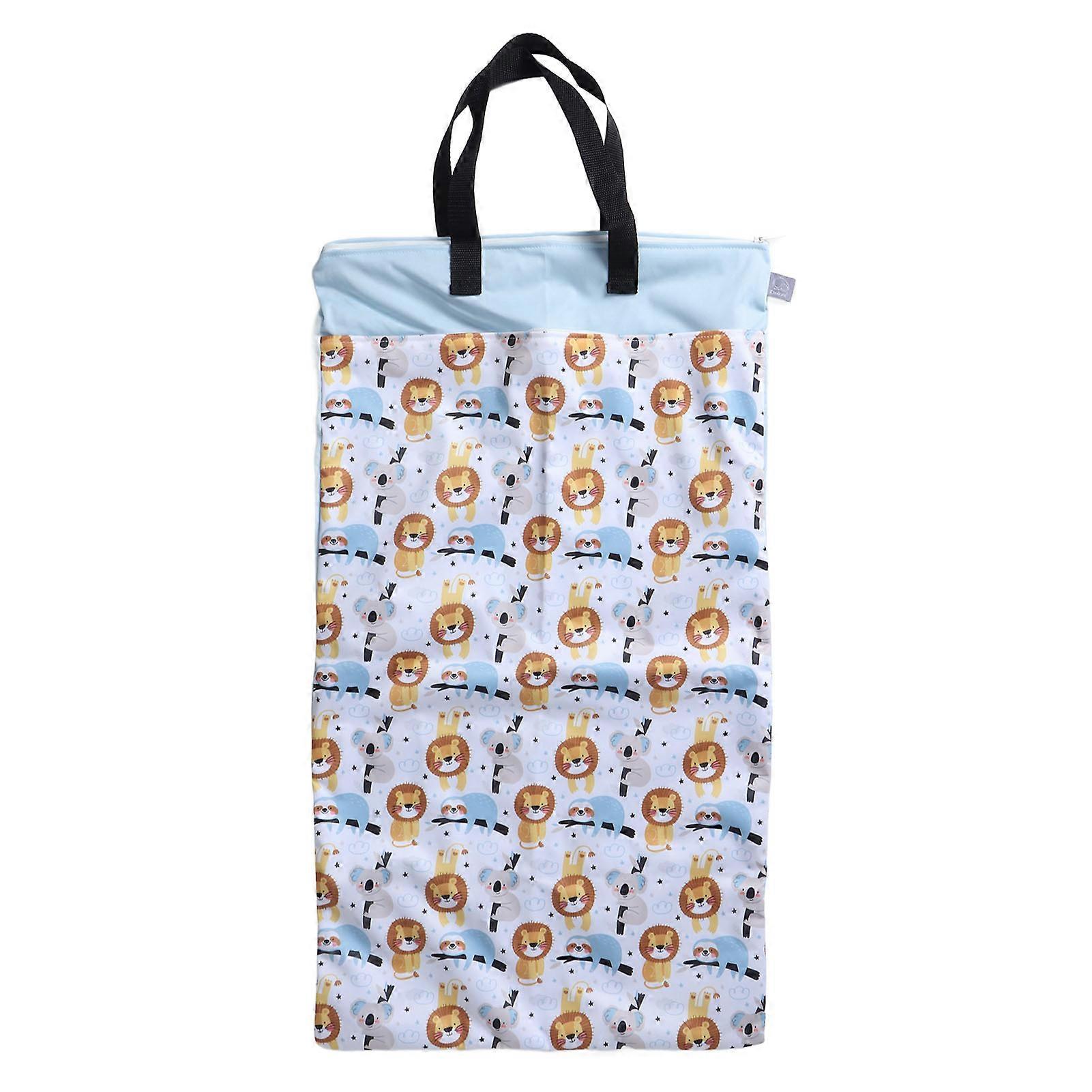 Diaper Storage Bag Multipurpose Dry Wet Two Purpose Oversized Large Capacity Waterproof Printing Storage BagES068-EF407