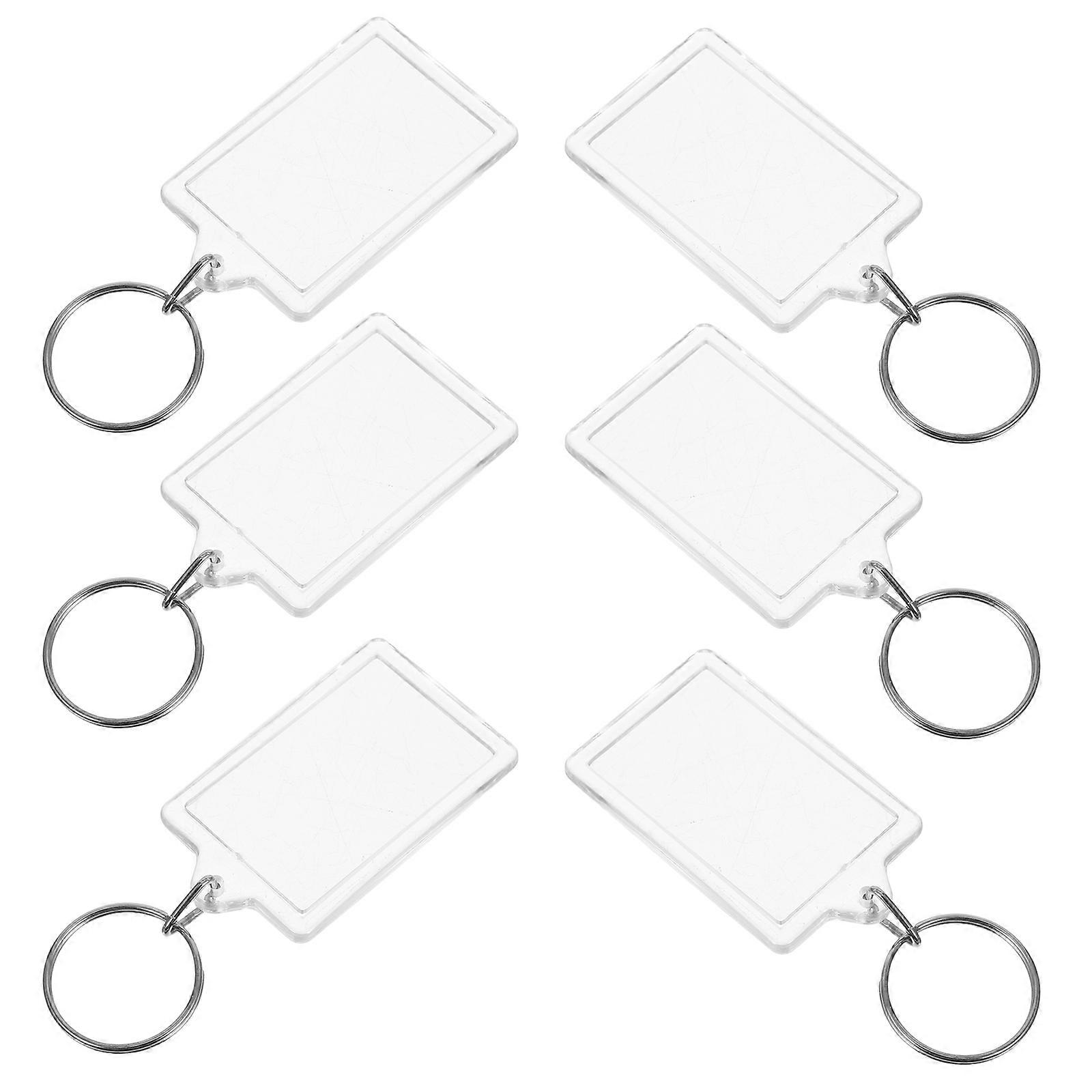 Clear Acrylic Photo Frame Keychain for Keys Sophisticated Design and Finely Crafted Details 16pcs