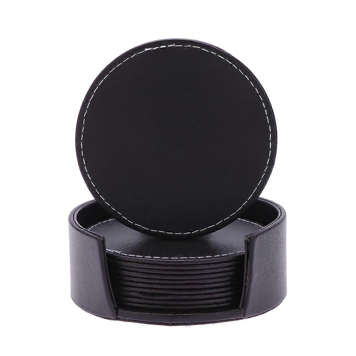 Stylish Coffee Coaster Set Round Cup Mats for Placing Cups Protect Table Surfaces 6 Pieces with Base