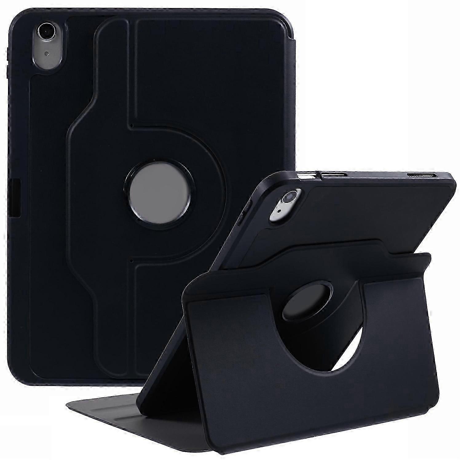 For iPad 10.9 (2022) Case Stand Leather Tablet Cover-Black