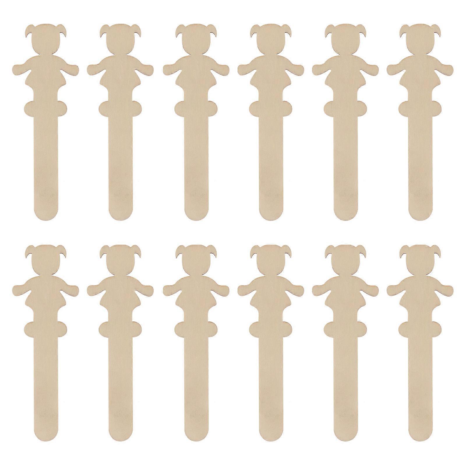 20pcs Unfinished Wood Pieces for DIY Crafts Brown Synthetic Material Safe and Comfortable