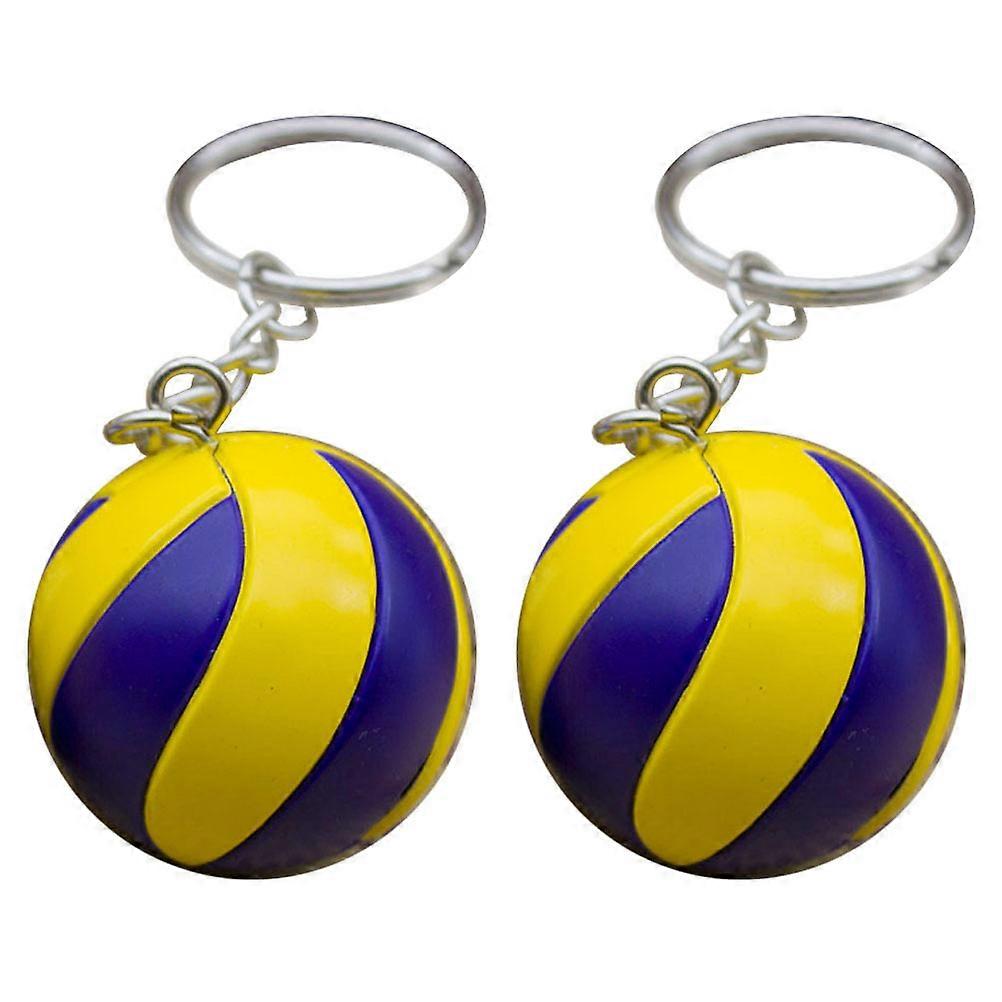 Volleyball Pendant 2Pcs Lovely Key Chains For Fans Compact Multi Color Design Perfect For Gift Giving