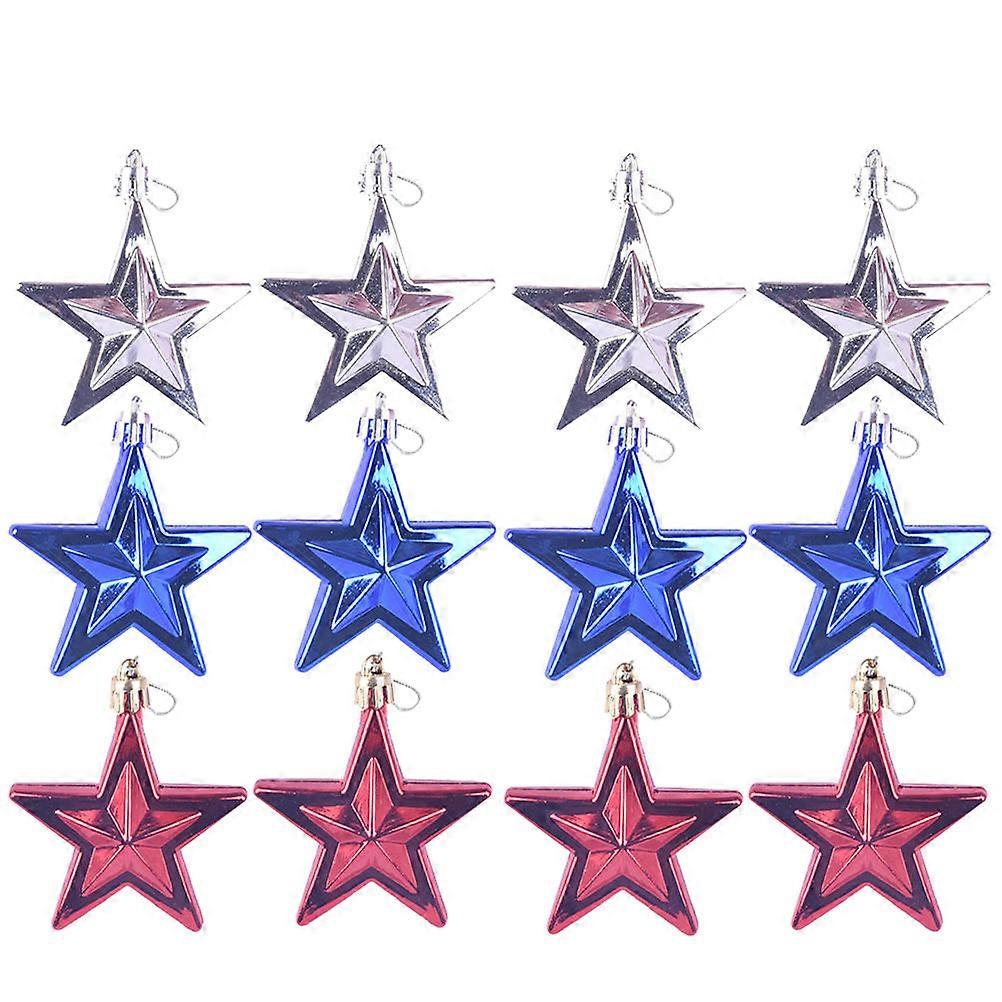 Independence Day Style Hanging Decorations 24Set Assorted Color Pendants For Party And Event 7x7cm