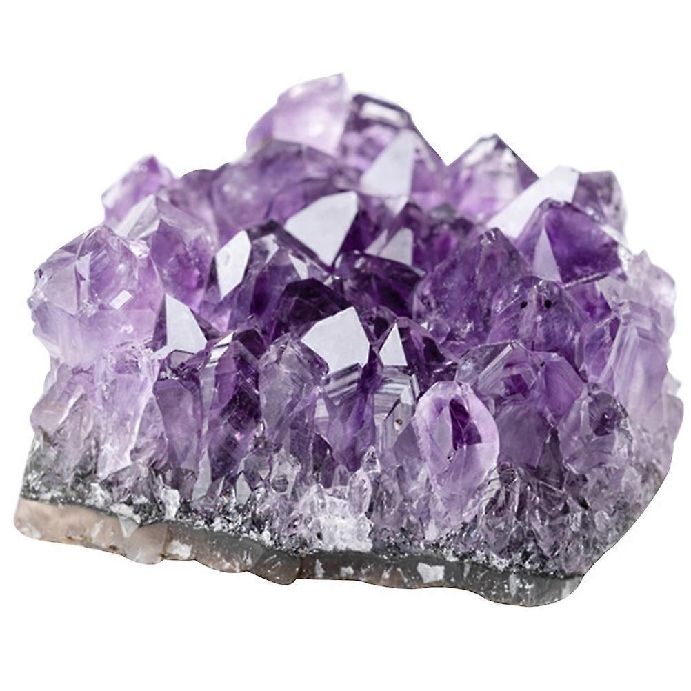 Natural Amethyst Crystal Cluster Ornament Handmade Desktop Decoration for Home Furnishing Stylish Chakra Crystal for Peaceful Environment