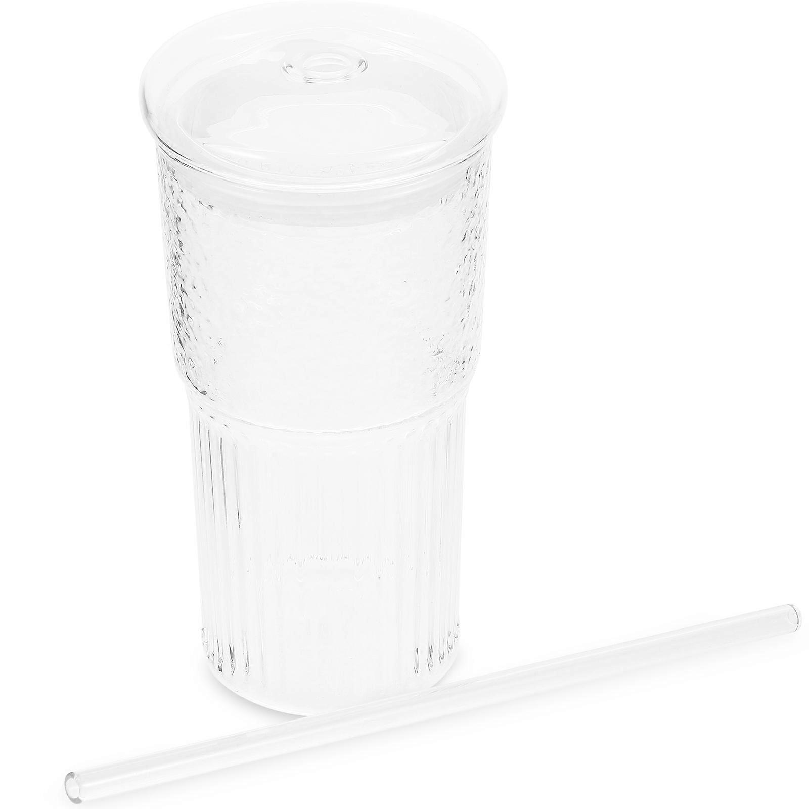 Heat-Resistant Drinking Cup Juice Bottle Creative Glass Beverage Cup For Outdoor Use Transparent 1 Set