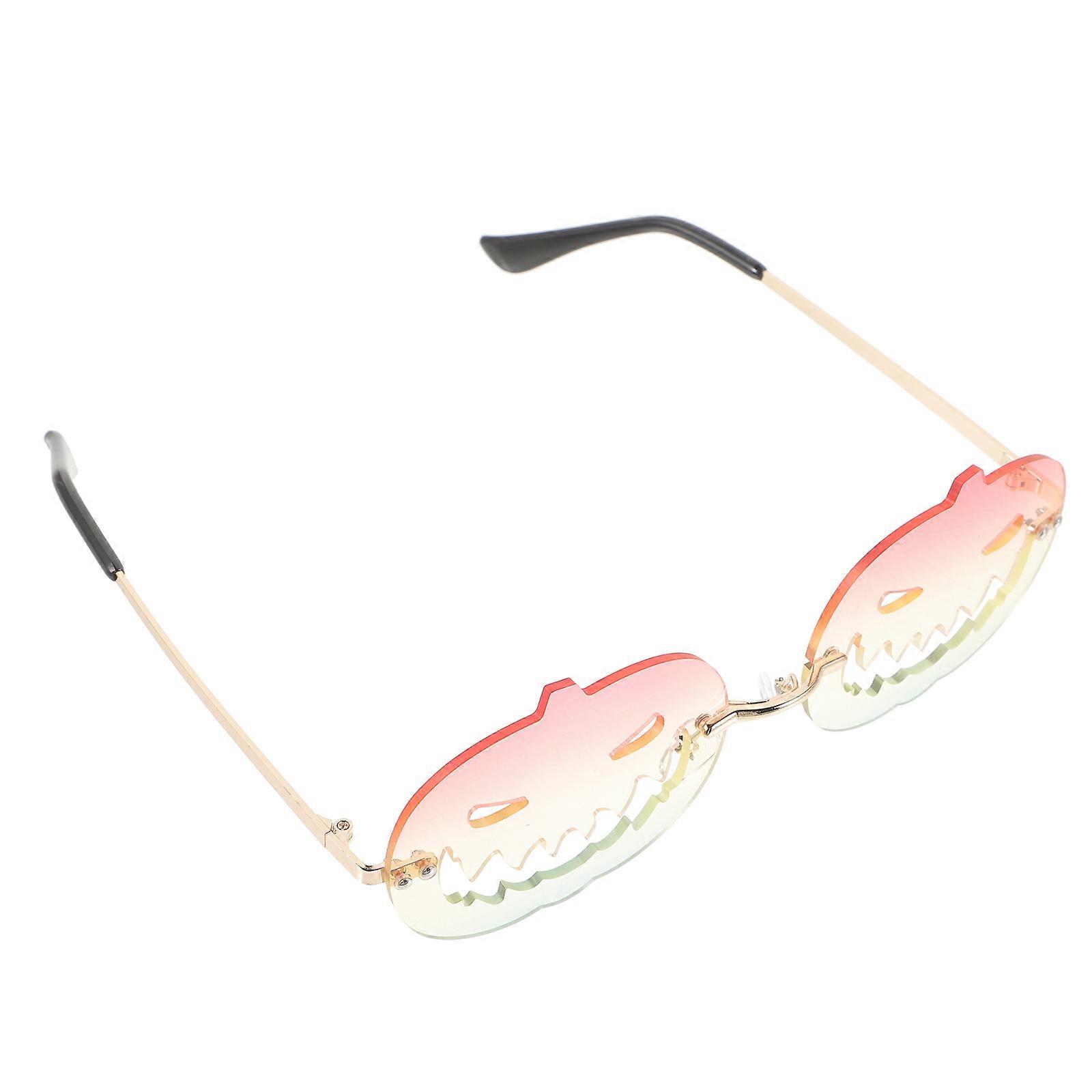 Quirky Pumpkin Sunglasses Funky Oval Frame Durable Eyewear for Halloween Parties and Festive Occasions Unique Fashion Accessory for Adults