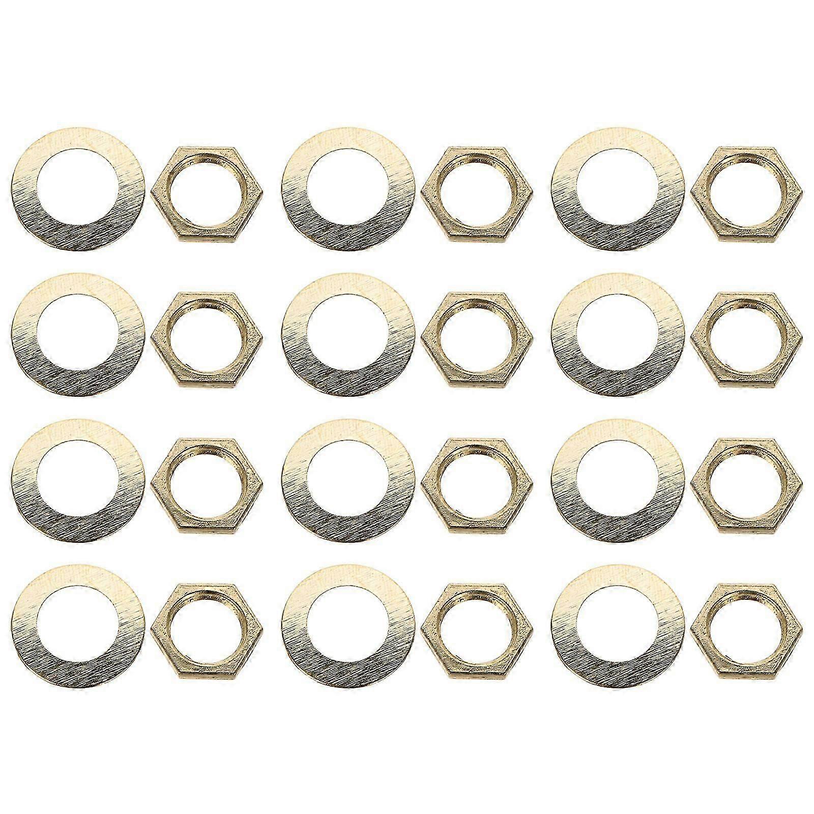 10 Sets Quartz Clock Nut and Washer Mechanism Hand Fixing Fittings Clock Nuts for DIY Wall Clock Repair and Replacement Parts Kit
