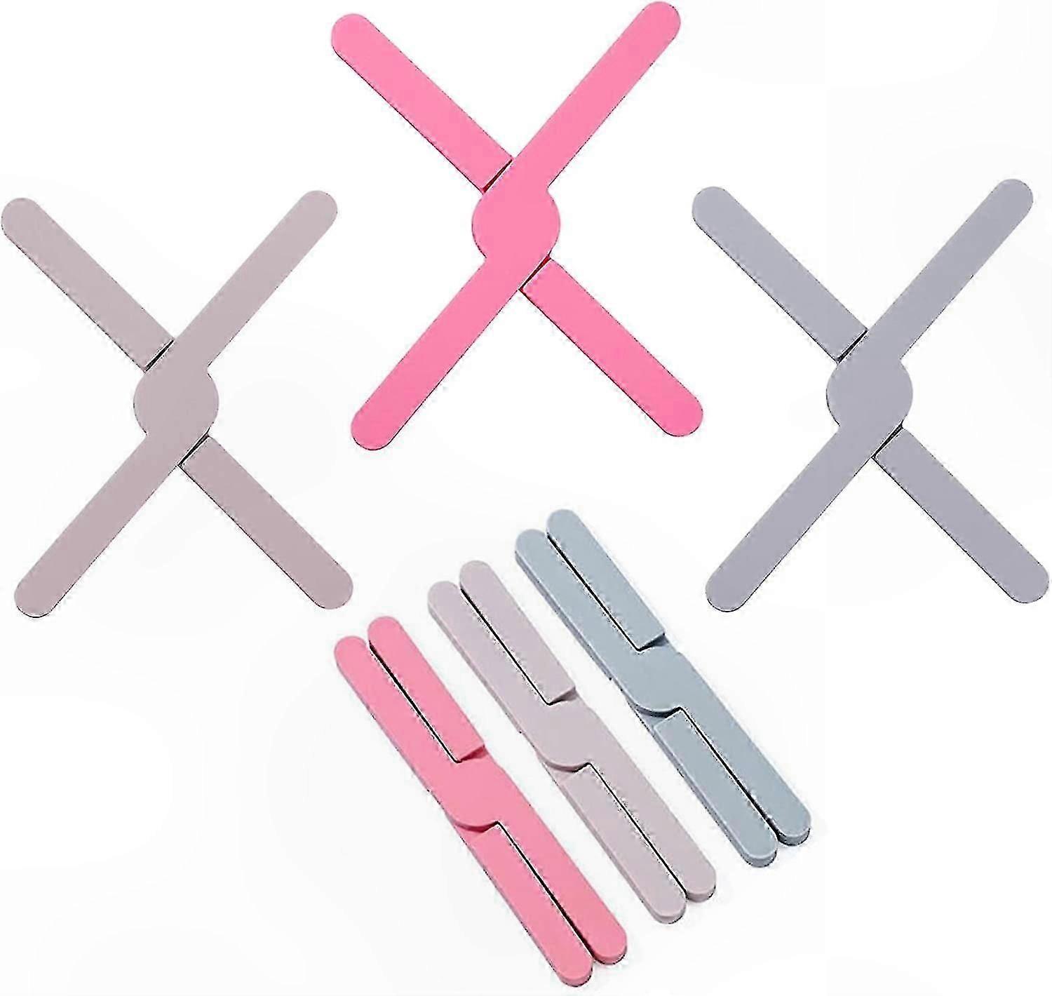 3-Pack Foldable Silicone Trivets, Cross Design, Heat-Resistant & Non-Slip Surface for Kitchen Use