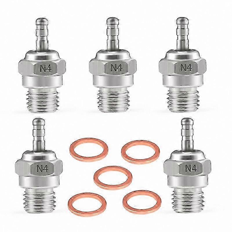5-Piece Spark Plug Set Compatible with 1/8 1/10 RC Vehicles