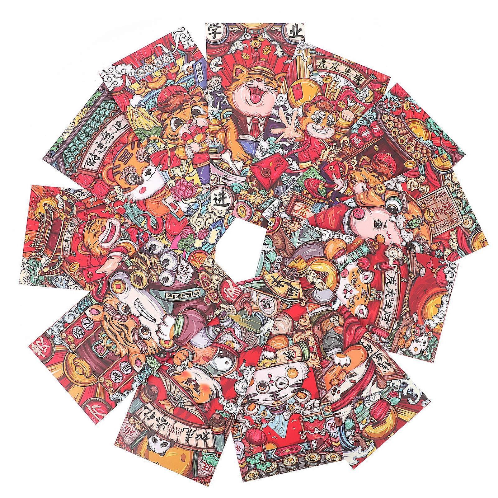 Cartoon Red Envelopes 18Pcs Red Packets For Festive Occasions Featuring High-Definition Printed Patterns In Red