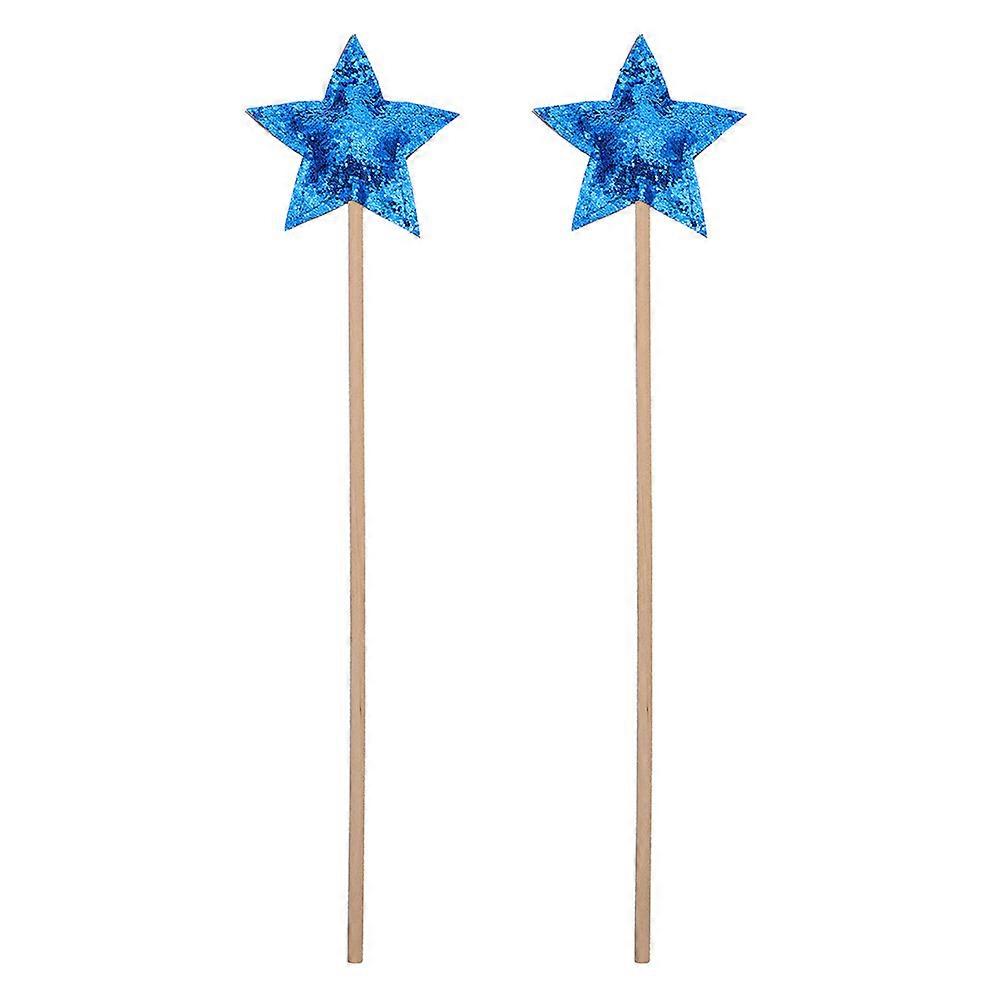 Star Shaped Fairy Wands Multi Functional Party Props Comfortable Design Blue
