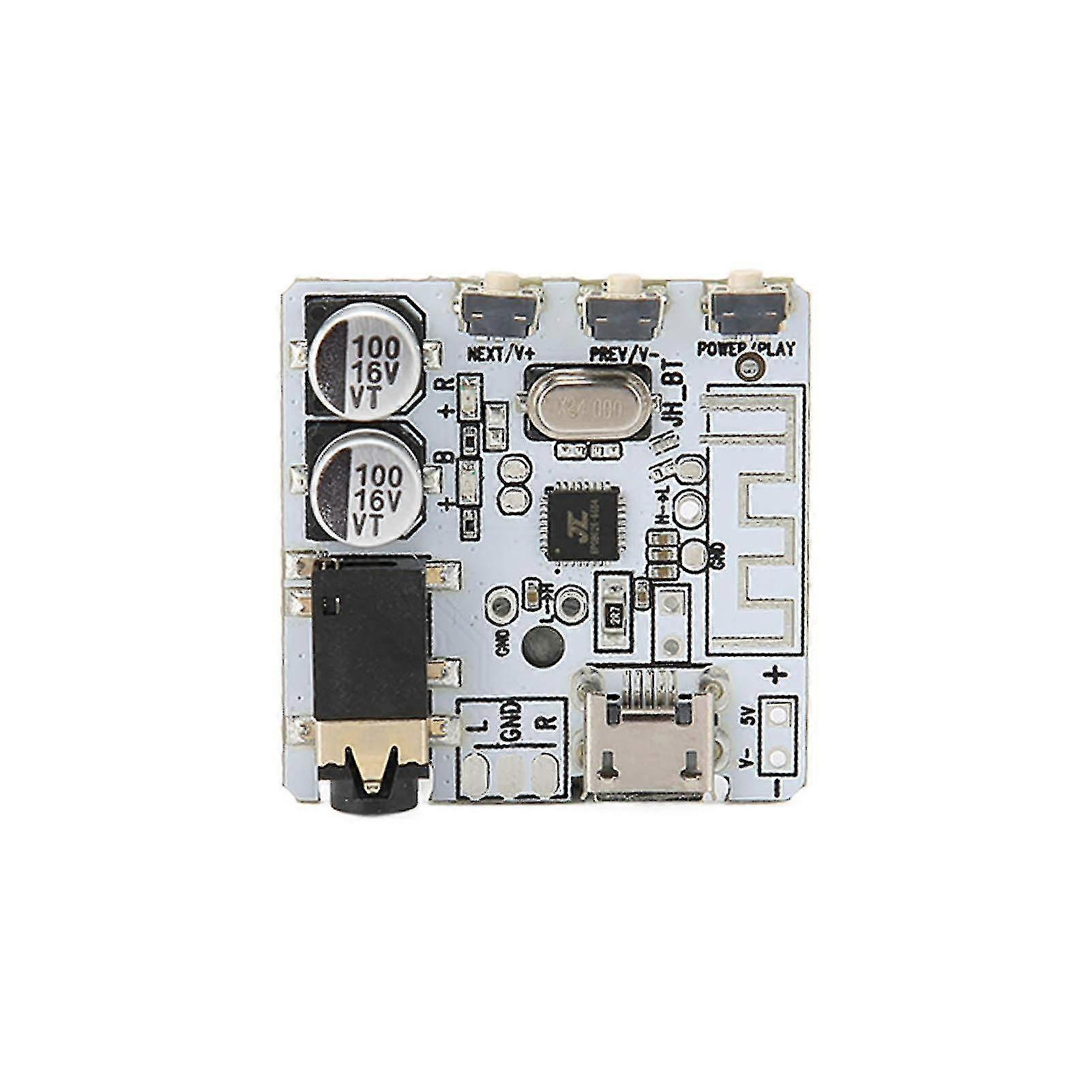 Bluetooth 5.0 Audio Receiver Board - Wireless Stereo Music Amplifier Module Compatible with MP3 Players - Compact White Design
