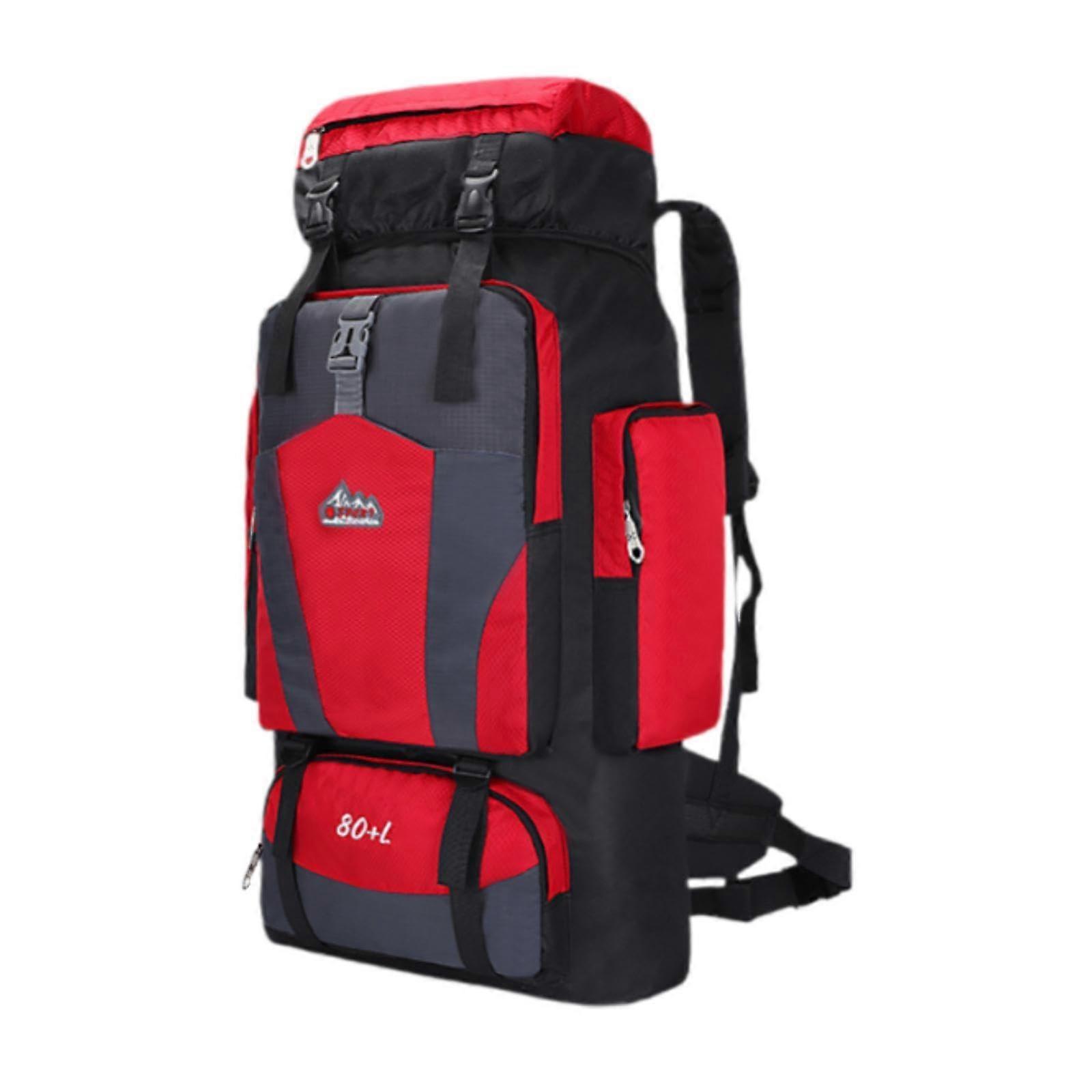 Hiking Backpack Red 25L Nylon Travel Trekking Climbing Daypack Hydration Compatible Ventilated Back Panel