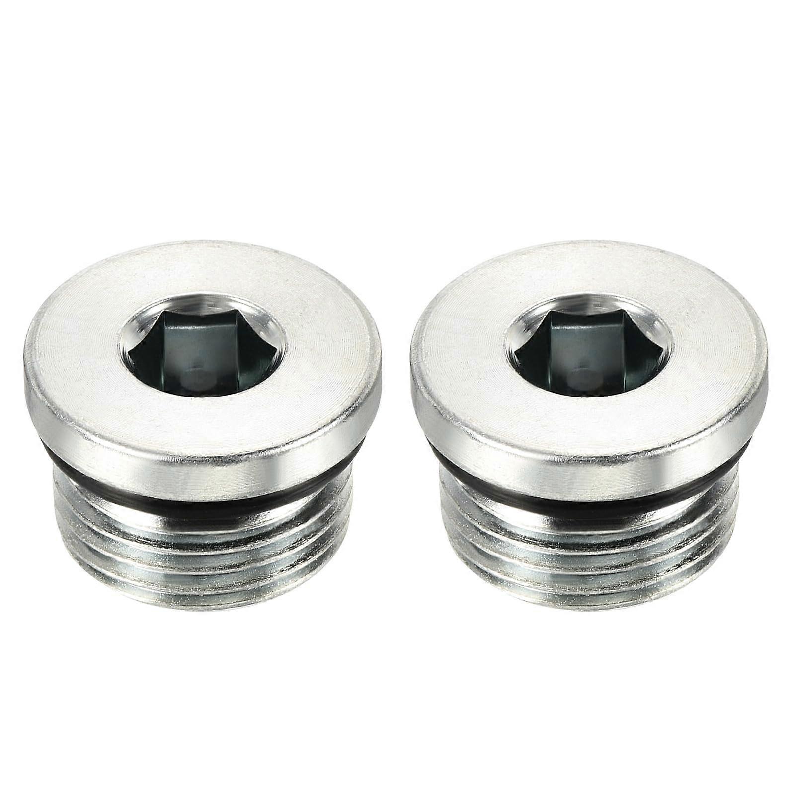 3/4-16UNF Pipe Fastener Male Thread Internal Hex Head Fitting 2 Pieces Silver Pipe Accessories for Locking Ends