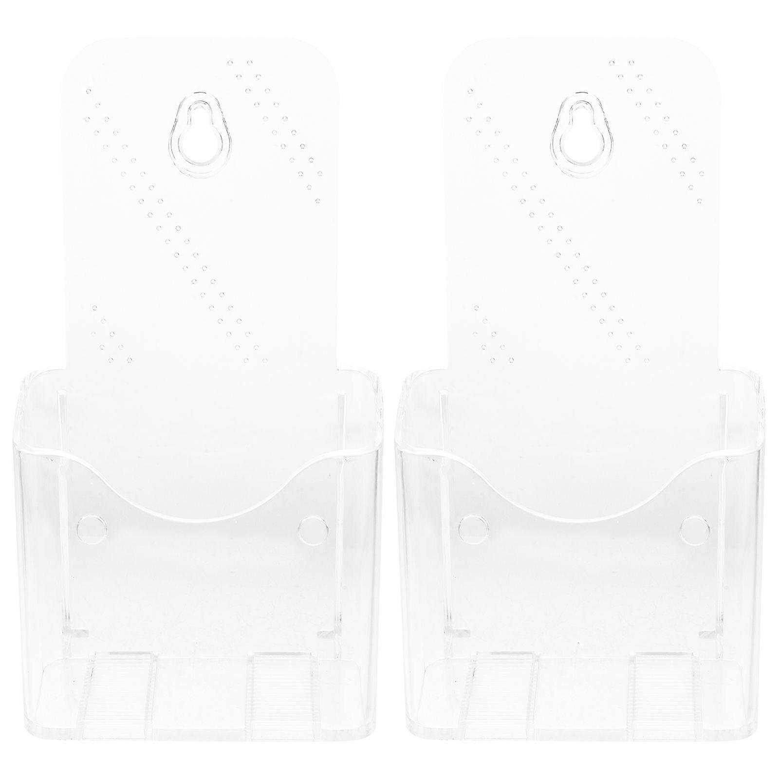 2pcs Tabletop Pamphlets Holder File Holder File Paper Display Rack Clear Hanging Brochure Rack Table Rack Home Wall Retail Display
