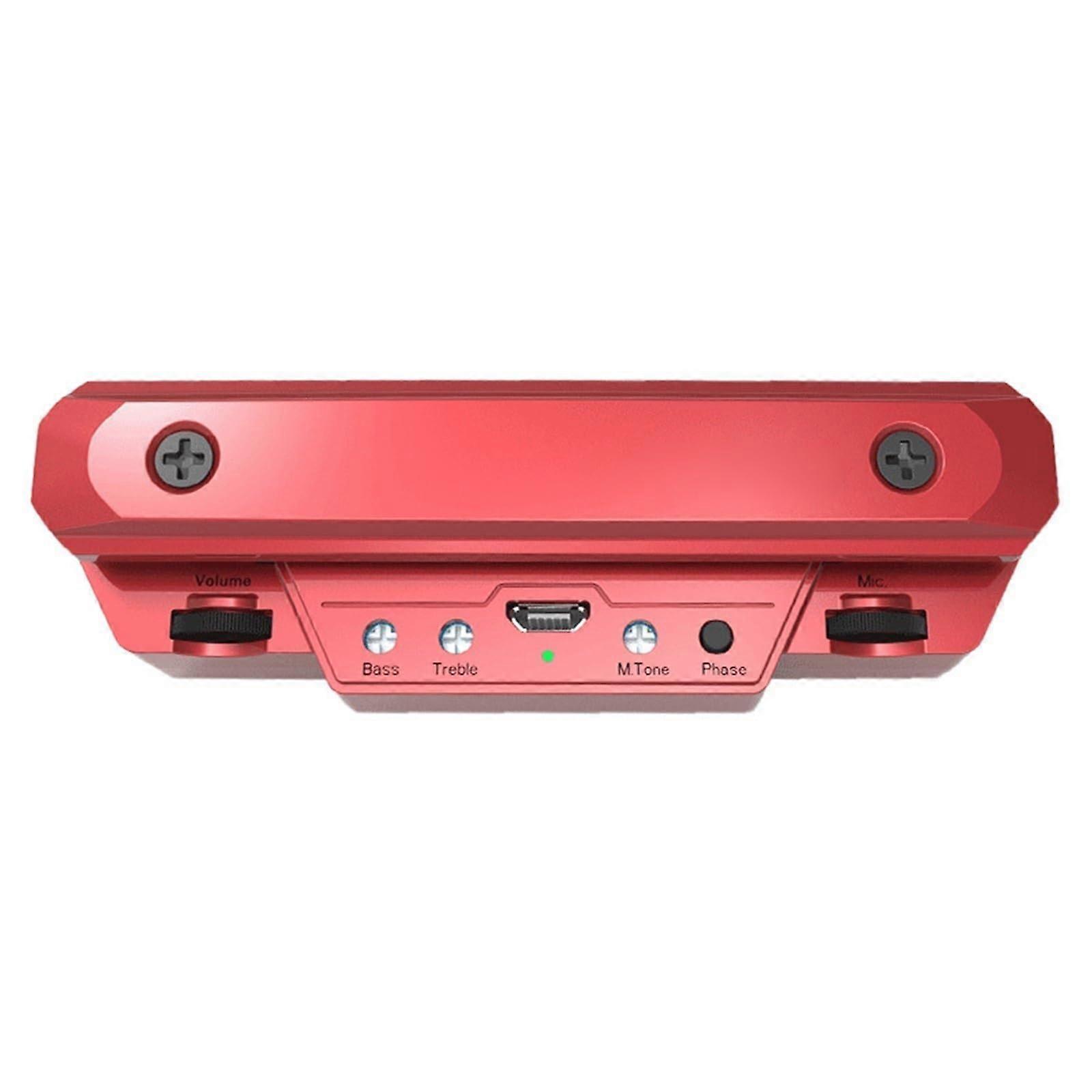 Piezoelectric Pickup X0 Folk Acoustic Guitar No Drilling Professional Performance Plus Vibration Electro Box Amplification (Red)