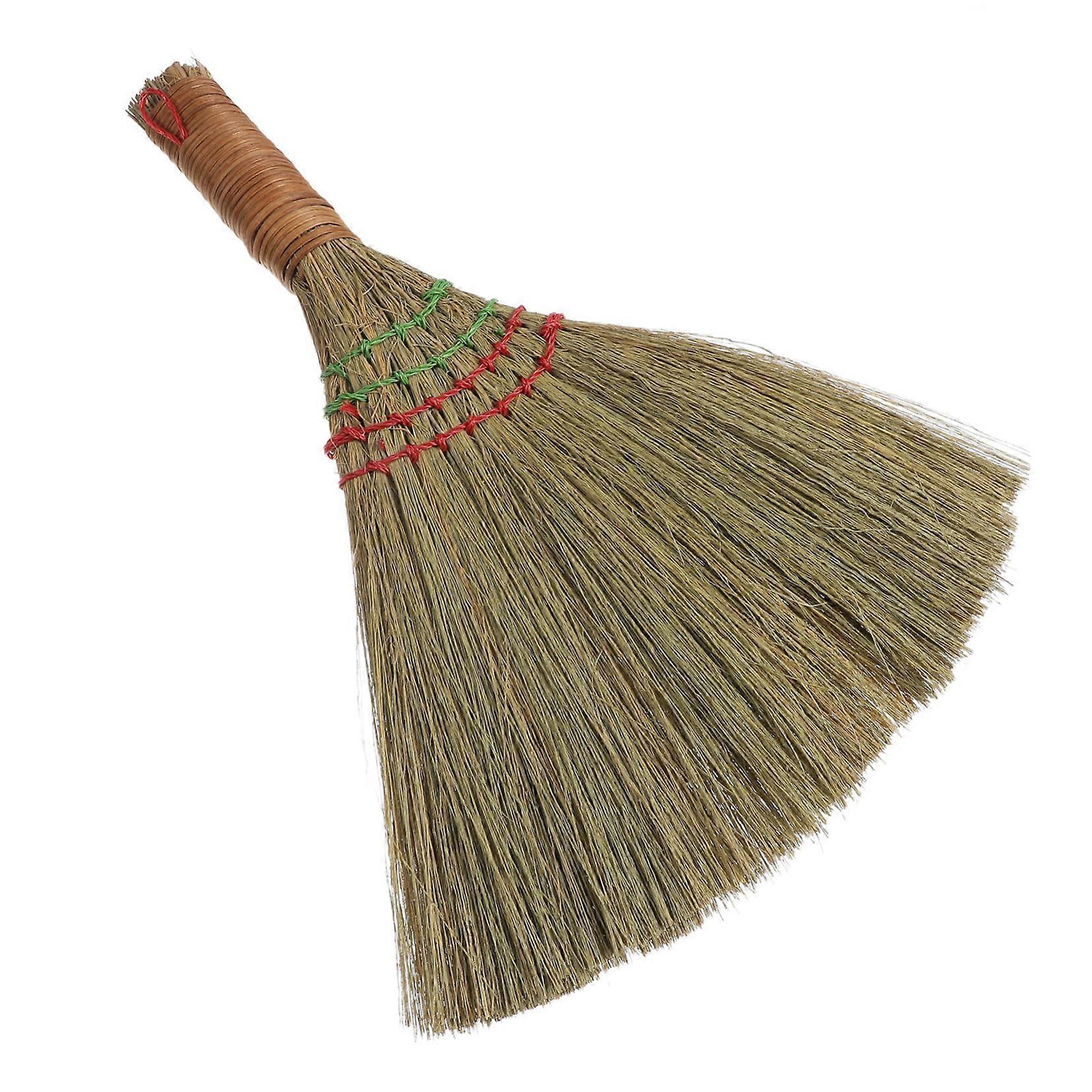 Portable Small Handheld Miscanthus Whisk Broom Natural Straw Brush for Dust Cleaning Compact Design for Car Porch Fireplace