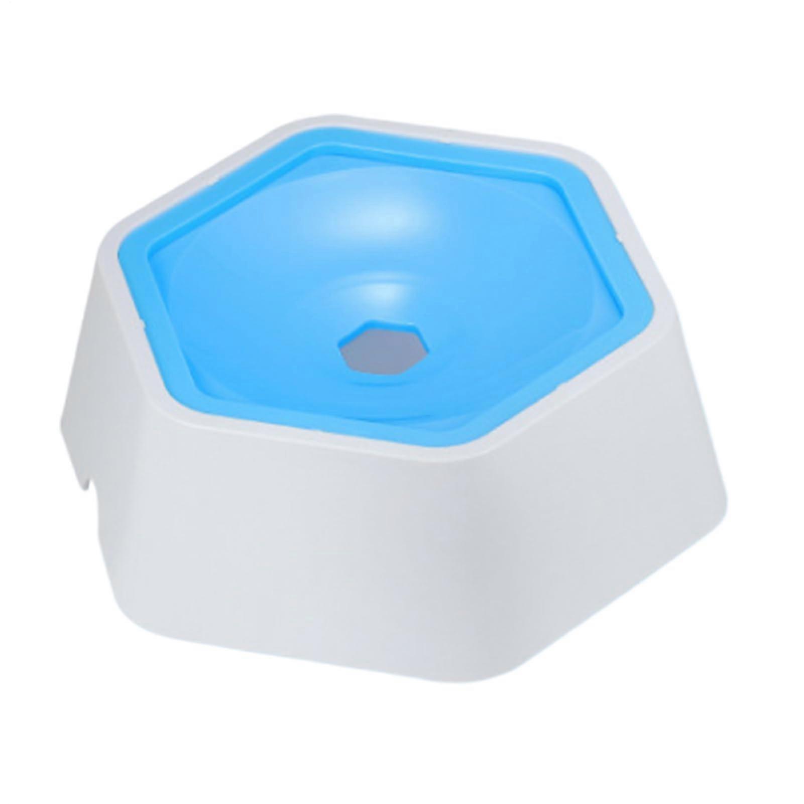 Cat Water Bowl Puppy Slow Feeder SpillProof with AntiGulping Function, NonSlip Bowl with Splash Guard for Fast Drinkers Outdoors Blue