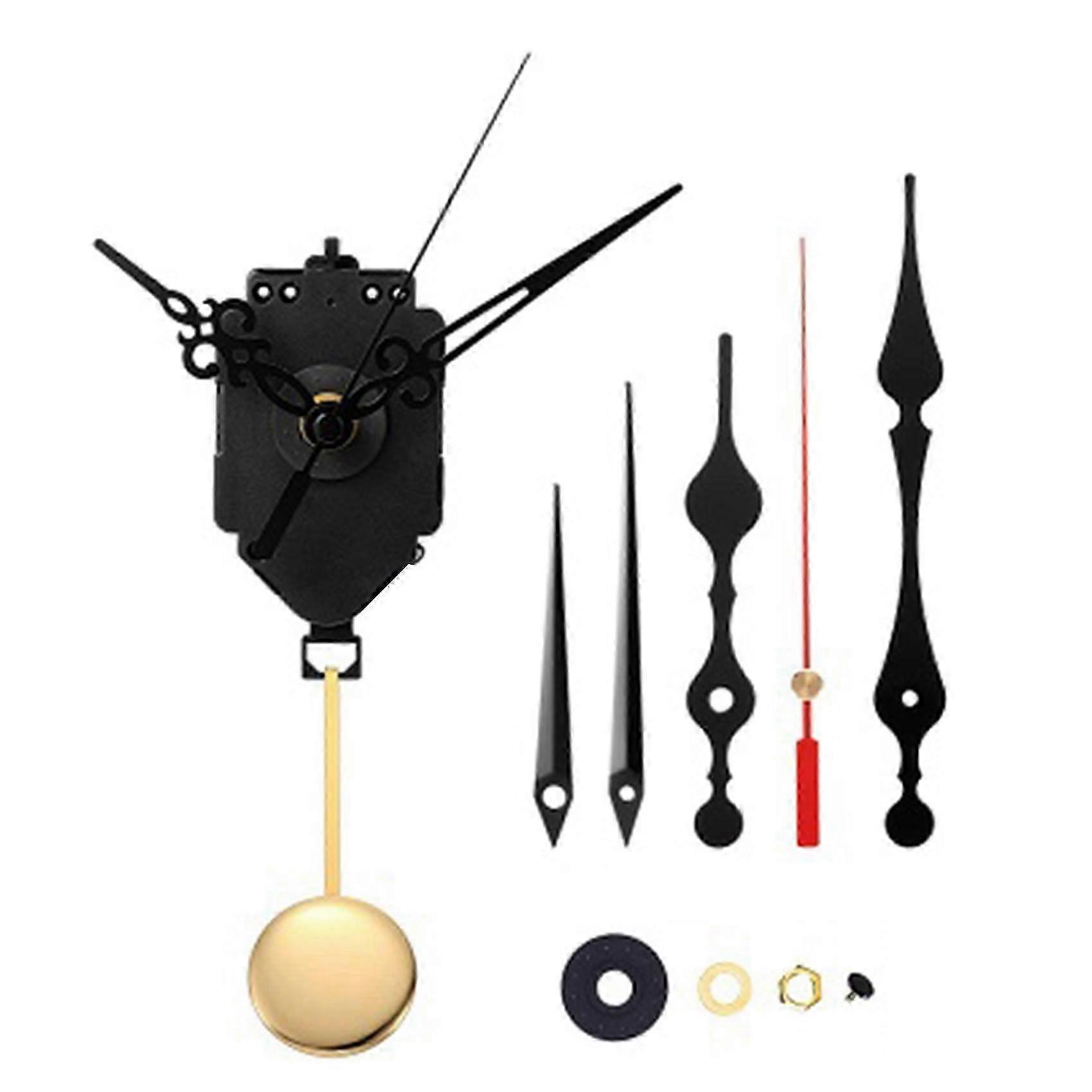 Quartz Pendulum Clock Movement Mechanism DIY Kit with 3 Pairs Different Hands for Wall Clock Repair