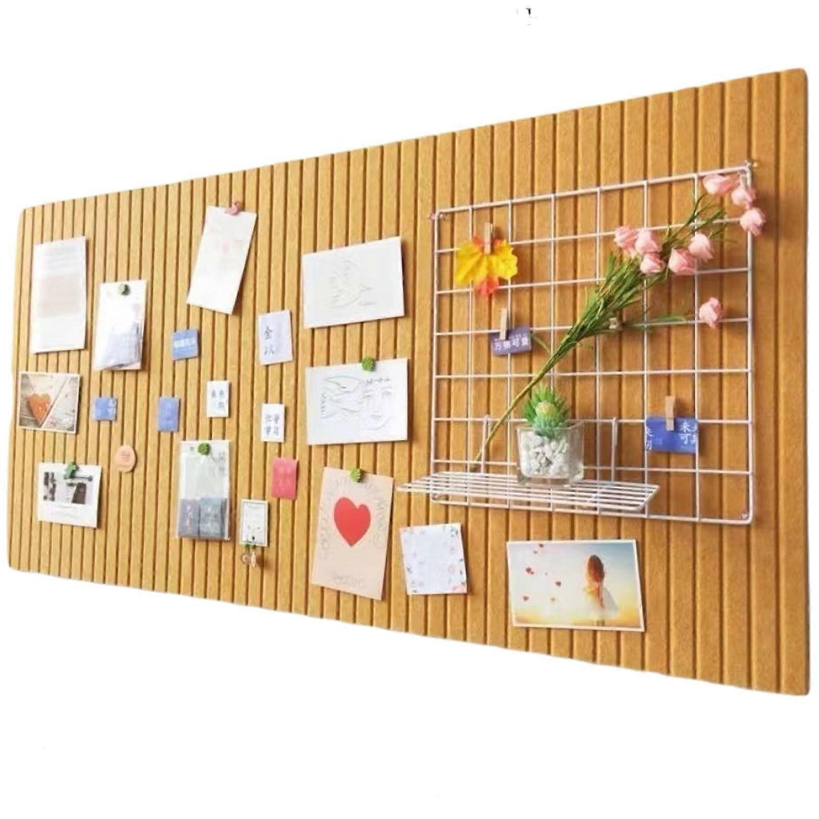 Versatile Felt Pin Board 80x120 Cm Dark Yellow, Wall-Mounted Felt Bulletin Board For Home Office, DIY Photo Organizer