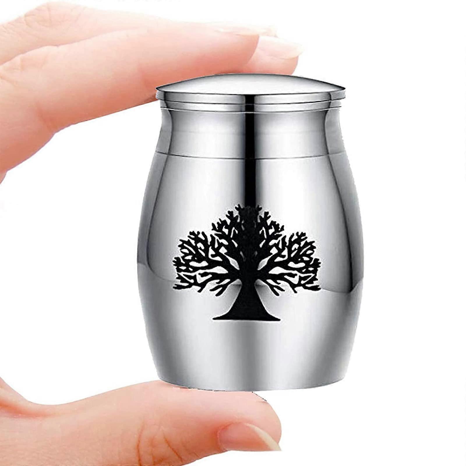 Stainless Steel Cremation Urns 25mm/40mm for Human and Pet Ashes, Always in My Heart Style 2, Large Keepsake