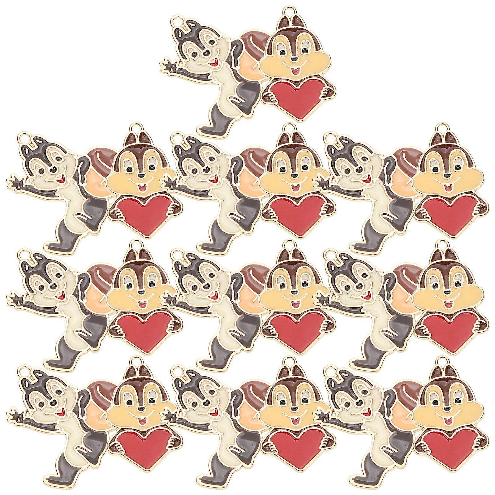 Cartoon Squirrel Charms for DIY Jewelry Making 20Pcs Alloy Multi