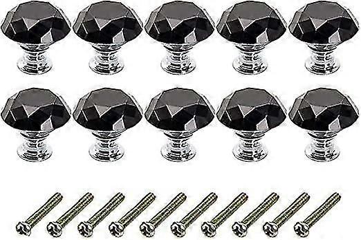 Crystal Handle Pulls Knobs 10pcs 26mm Diamond Crystal Drawer Pulls with Screws for Home Office