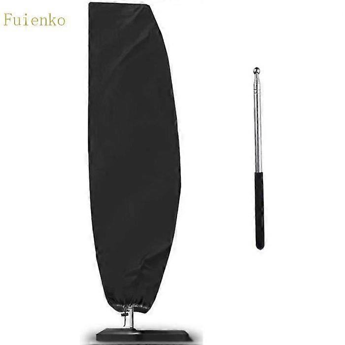 FUIENKO Parasol Cover - 210D Oxford Fabric - Black - Rectangular - Waterproof and UV Protection