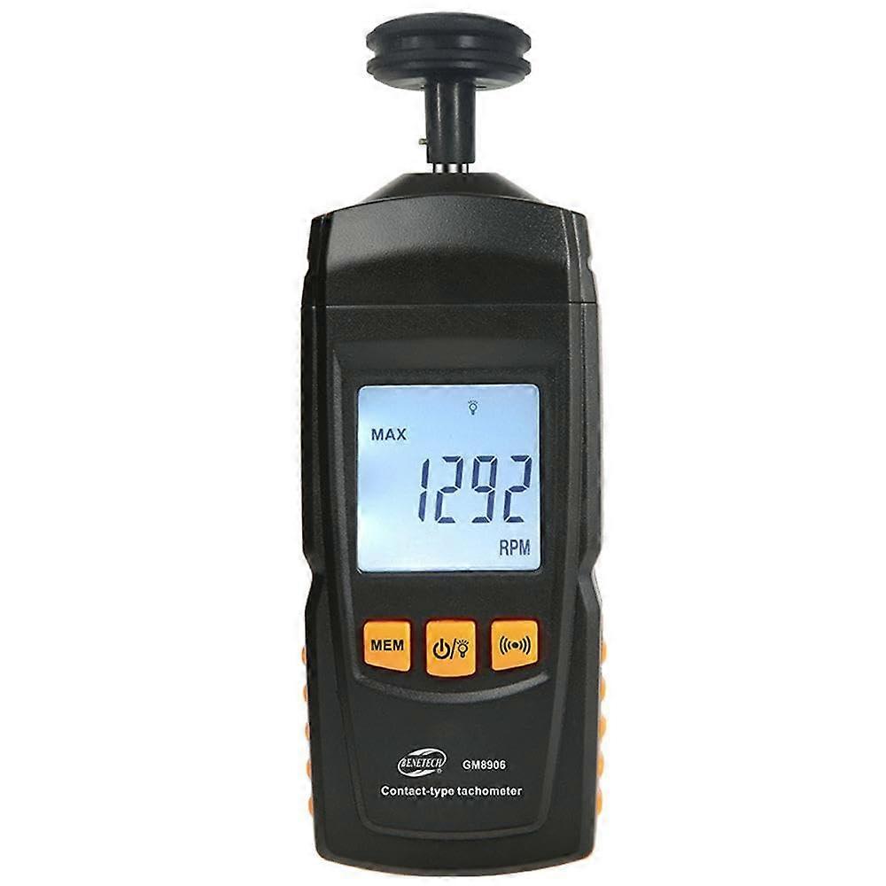 Digital Tachometer with LCD Backlight, Handheld Contact Speed Meter for Motor and Electric Fan RPM Measurement