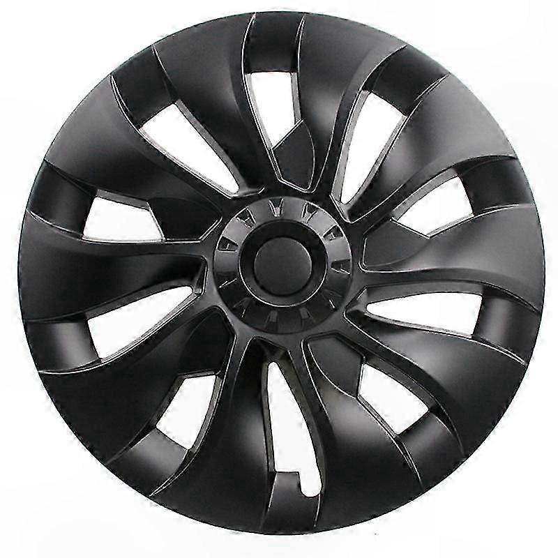 18 Inch Wheel Hub Cap Replacement - Full Cover Accessory in Matte Black for Right Side