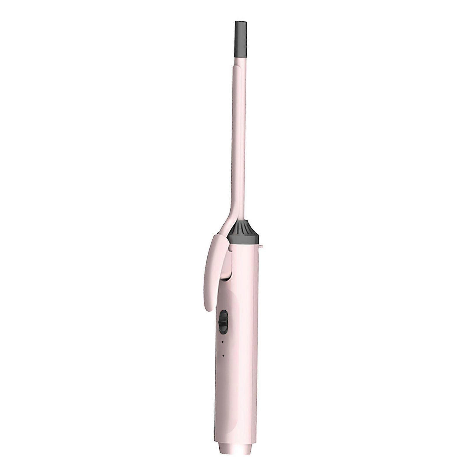 Hair Curler Wand Tourmaline Ceramic Instant Heat Skinny Hair Curling Iron Wand for Hairstyle 9mm Two Level Pink