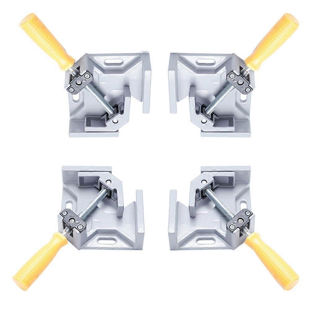 Right Angle Clamp, 4Pack, SingleHandle, 90Degree Aluminum Alloy Corner Clamp, Woodworking Tool