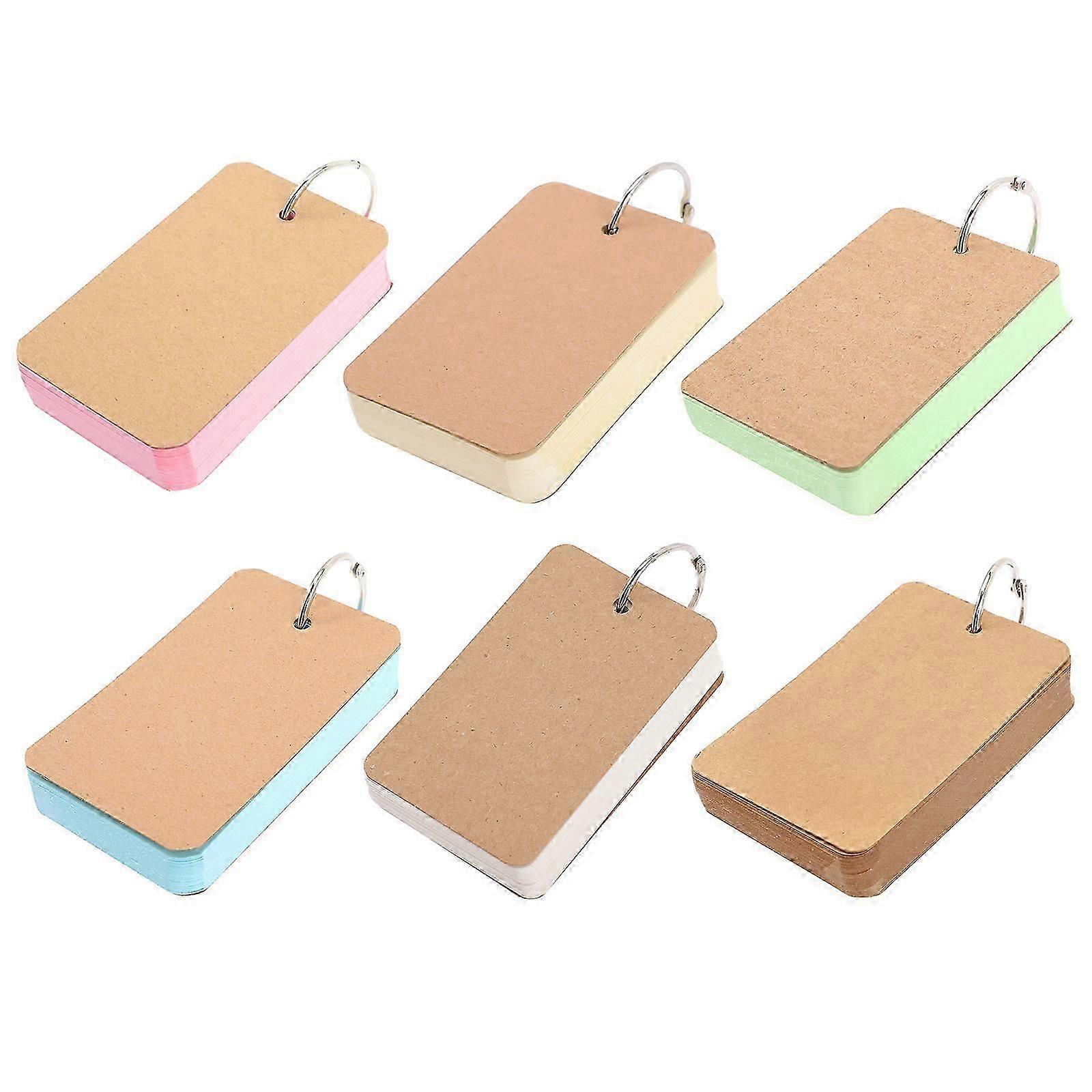 6 Pcs Blank Ring Notepads Blank Vocabulary Notepads Portable Memo Cards