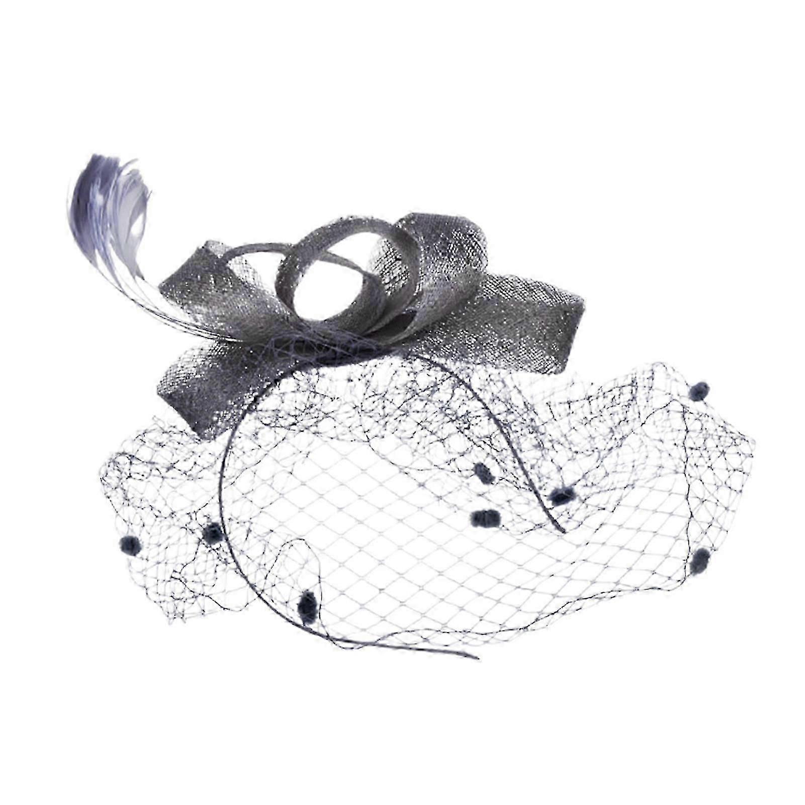 Stylish Hemp Mesh Headwear with Faux Feathers for Women's Stage Performances