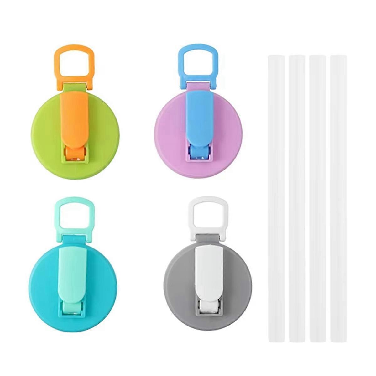 4PCS Soda Can Lids, Replacement Splash Proof Can Covers with Straws, Soda Cup Lid for Juice Beverage, Bottle Accessories
