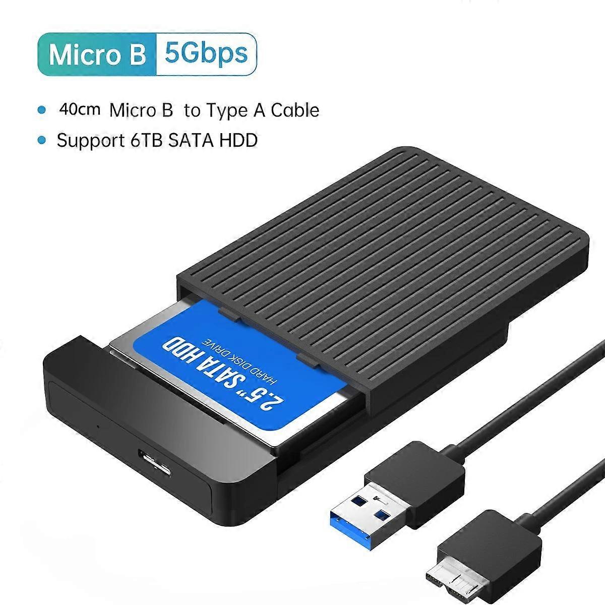 2.5” Inch SSD Case SATA To USB 3.1 Mobile Hard Drive Enclosure For Disk HDD Type USB-C Enclosure Support SSD HDD Capacity Max To 6TB