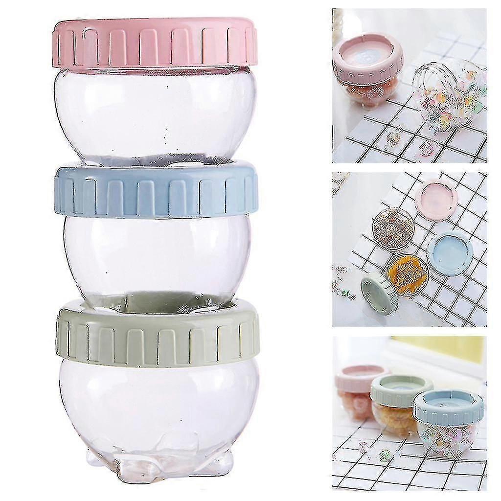3 Pack Portable Snack Storage Jar Plastic jjm