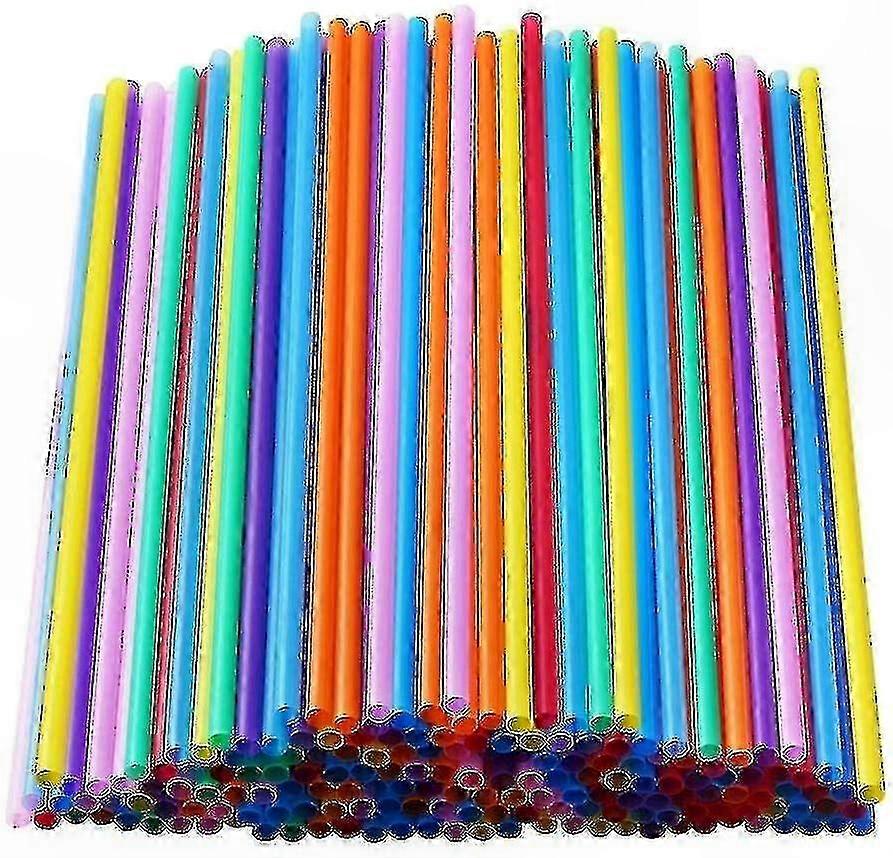 1000 Count Vibrant Multi-Colored Long Plastic Drinking Straws for Parties and Events