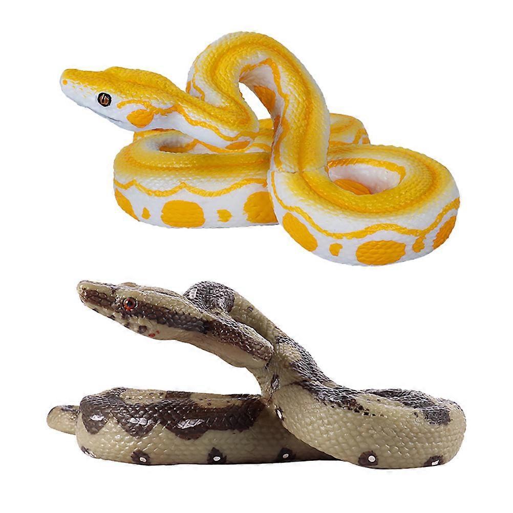 Durable PVC Simulation Snake Props for Decoration Assorted Color 2Pcs Lifelike Toy