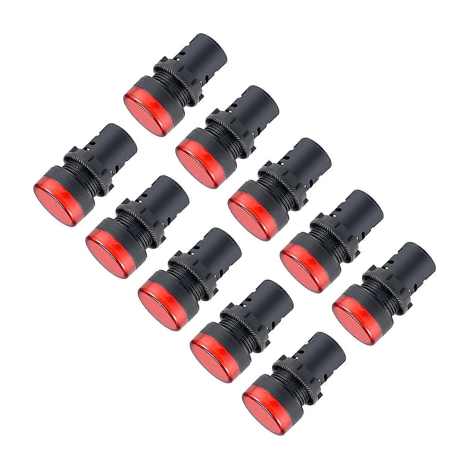 Indicator Lights 10Pack, ScrewClamp Indicator Light, 7/8Inch, Red, for Electrical Equipment and Mining Machines